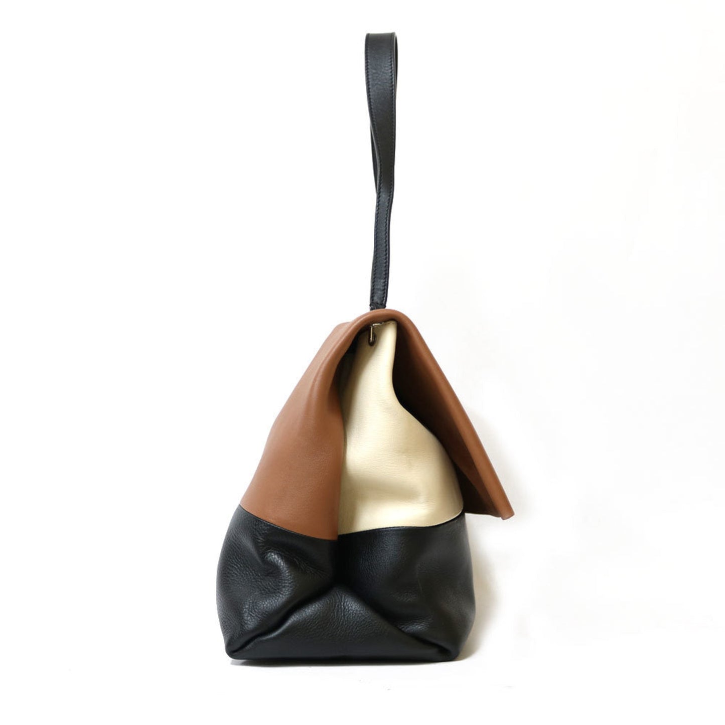 Celine Shoulder Bag All Soft Black x Brown White Ladies