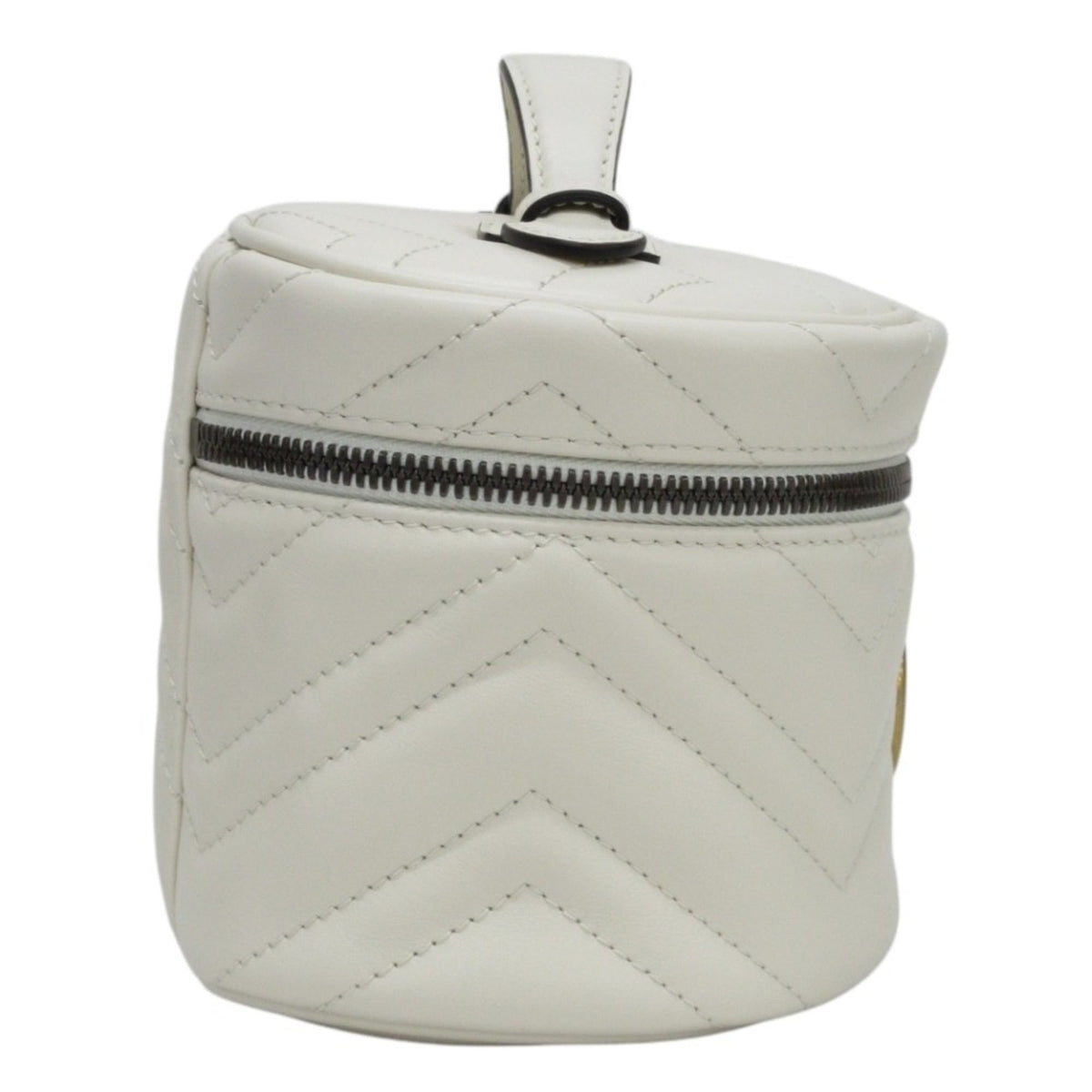 Gucci White Leather Pouch Vanity Bag