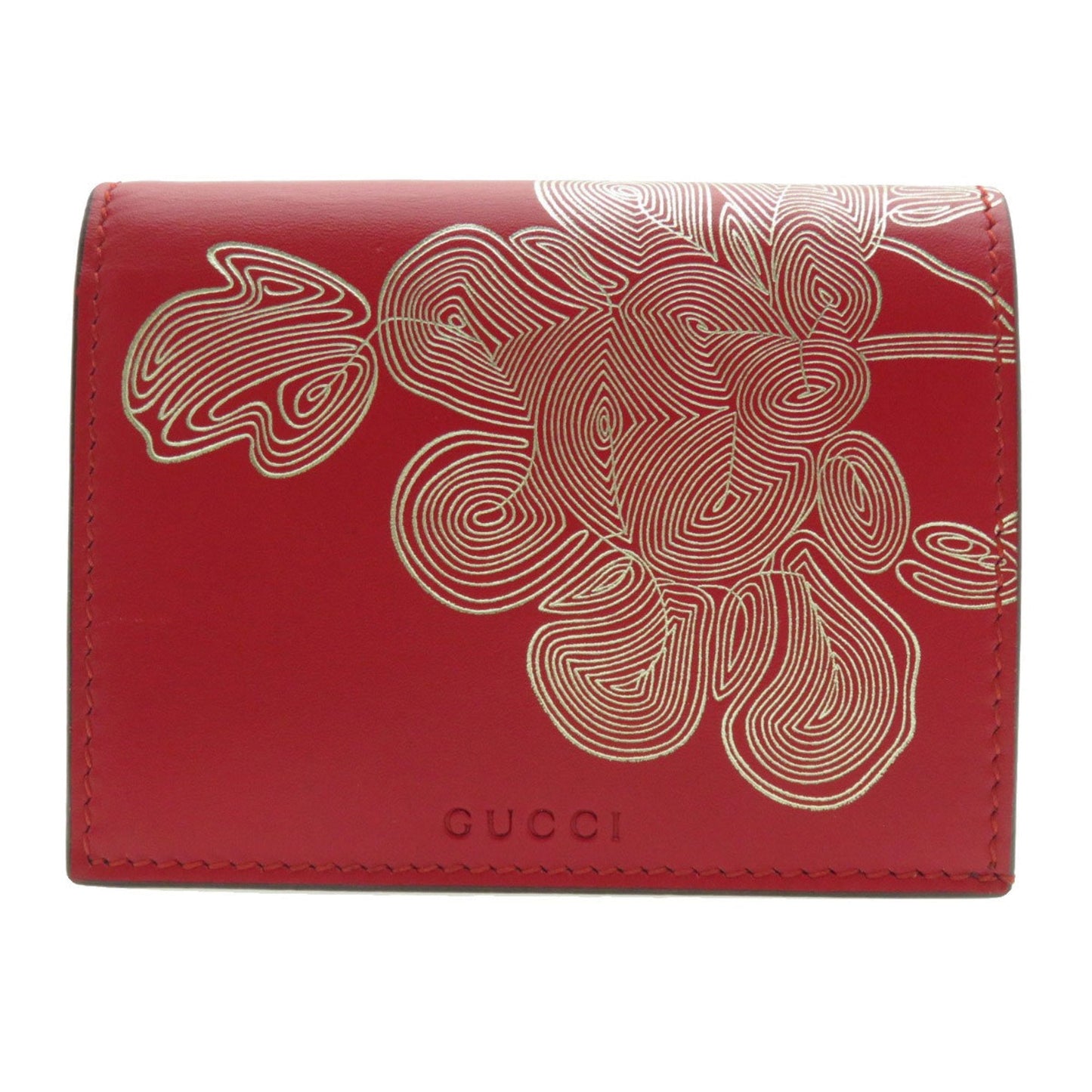 Gucci Red Color Leather Wallet (Bi-Fold) ()