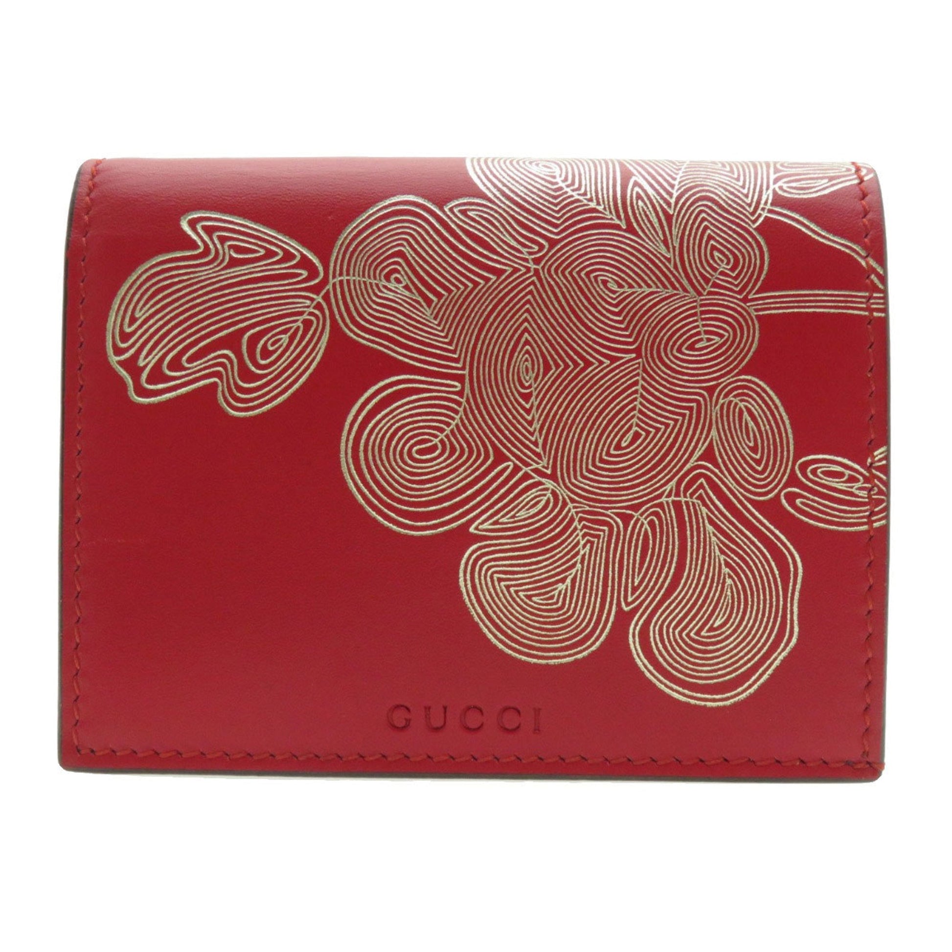 Gucci Red Color Leather Wallet (Bi-Fold) ()