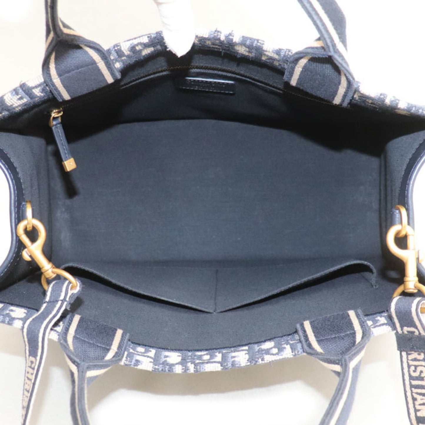 Christian Dior Navy Cotton Leather Tote Bag ()