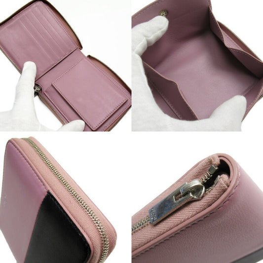 Celine Round Zipper Wallet Light Purple Leather