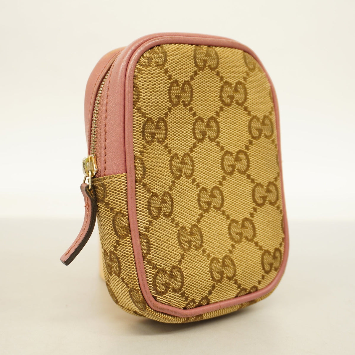 GUCCIAuth  Pouch 548393 Women's GG Canvas,Leather Beige,Pink