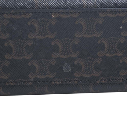 Celine Leather Vertical Cover Triomphe Large Tote Bag Black Ladies