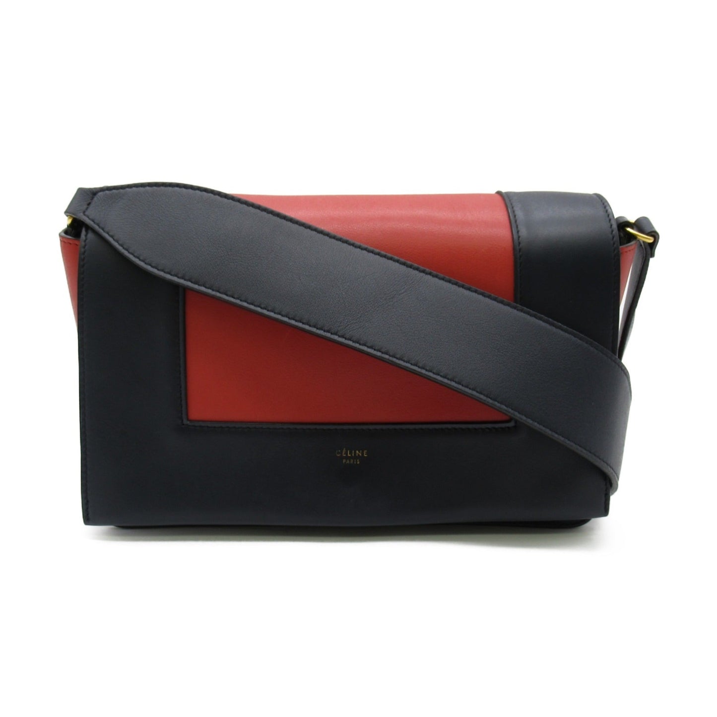 Celine Shoulder Bag Red Navy leather