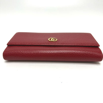 Gucci Red Color Leather Long Wallet (Bi-Fold)