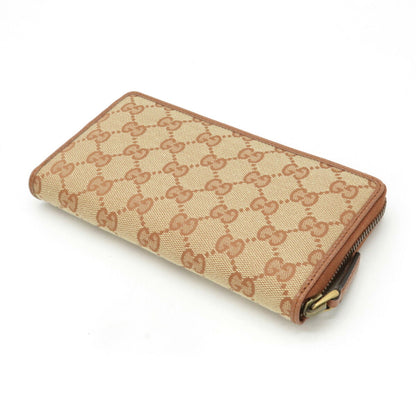 GUCCI Gucci GG Canvas NY Yankees Model MLB Major League Collaboration Round Long Wallet Khaki Beige Brick Red 547791