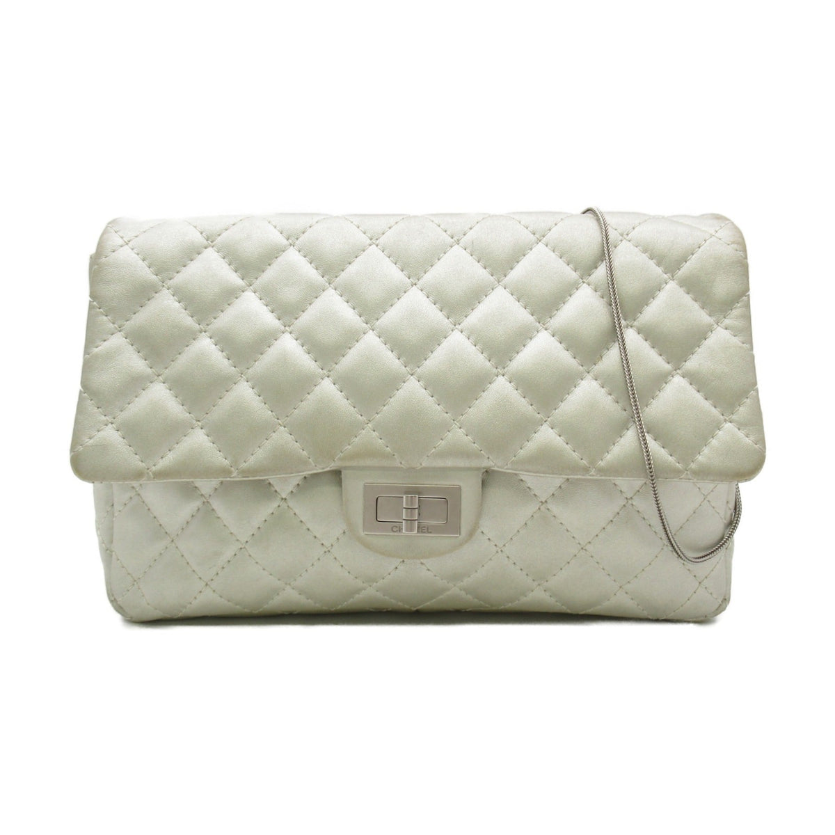 CHANEL 2.55Matelasse ChainShoulder Bag Silver Lambskin [sheep leather]