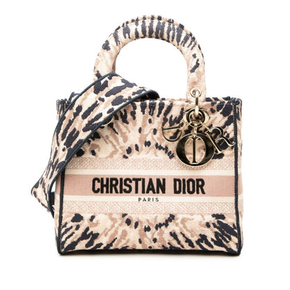 Christian Dior Navy Pink Canvas Handbag Shoulder Bag ()