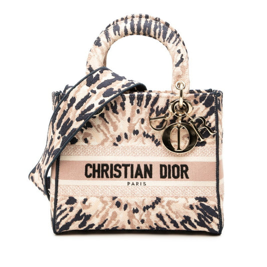 Christian Dior Navy Pink Canvas Handbag Shoulder Bag ()