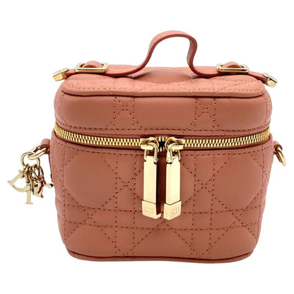 Christian Dior Pink Leather Shoulder Bag Vanity Bag ()