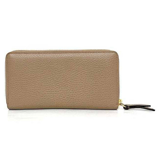 GUCCI Round Long Wallet Pink Beige Gold Marmont 456117 Leather  GG Women's