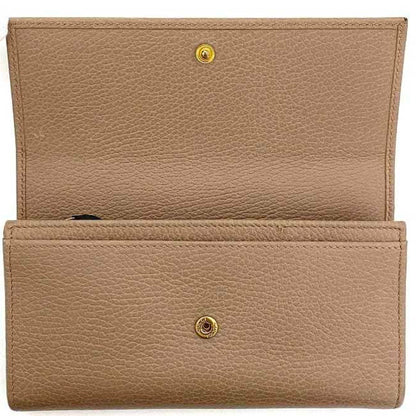 Gucci Pink Beige Leather Long Wallet (Bi-Fold)