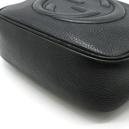 Gucci Soho Small Disco Tassel Shoulder Bag Pochette Leather Black 308364