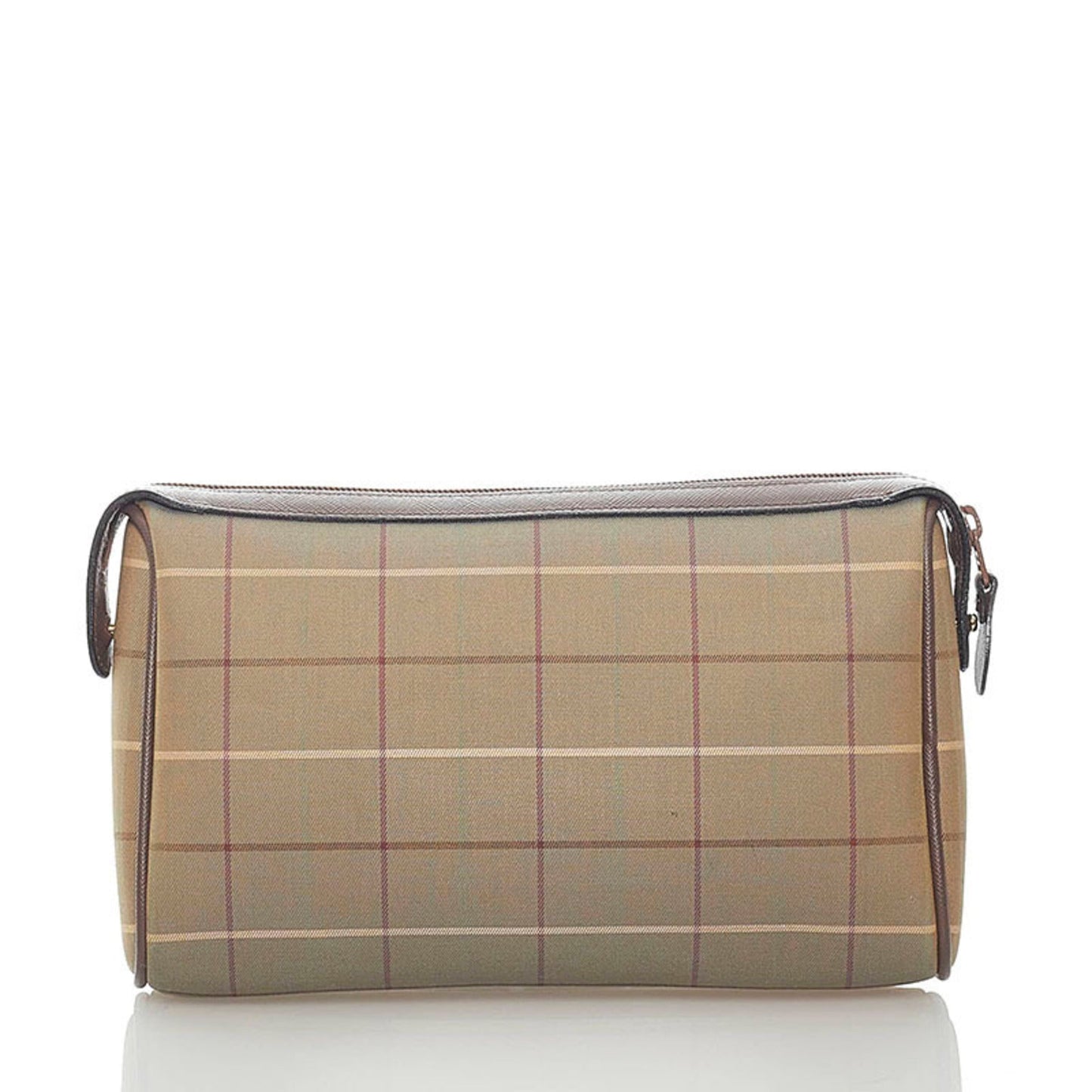 Burberry check second bag khaki brown canvas leather men BURBERRY