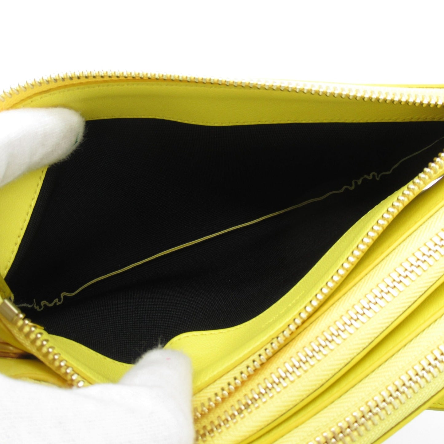 Celine Trio Shoulder Bag Yellow leather
