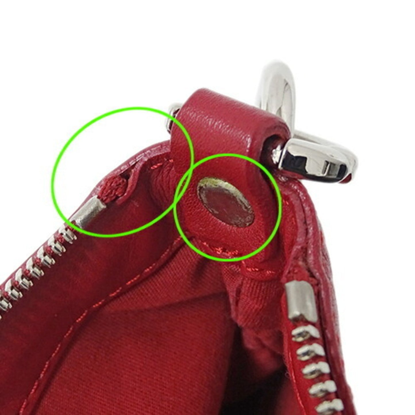 Celine bag ladies handbag hand pouch leather red micro
