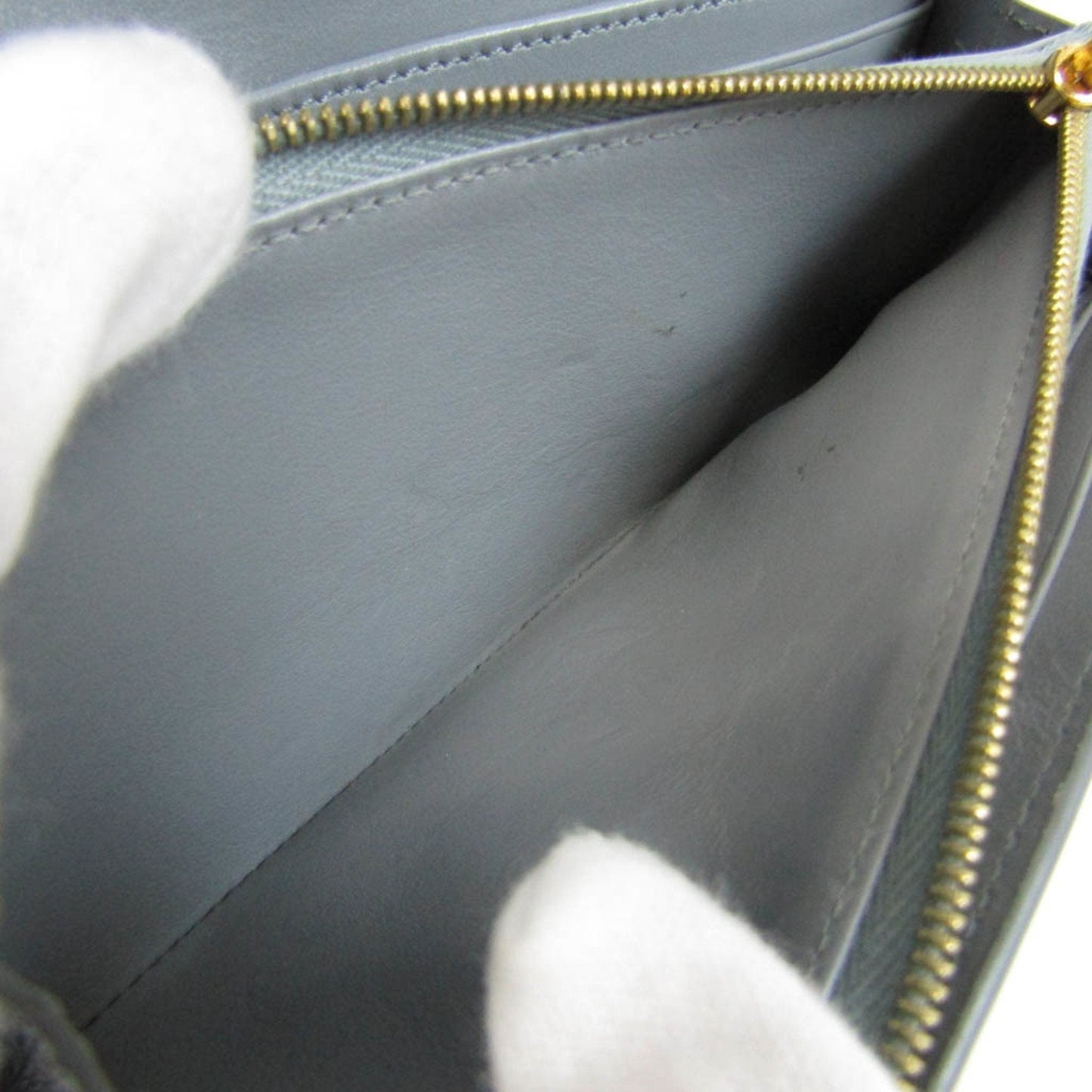 Celine Large Flap Wallet 10B563BEL Women's Calfskin Long Wallet [bi-fold] Gray