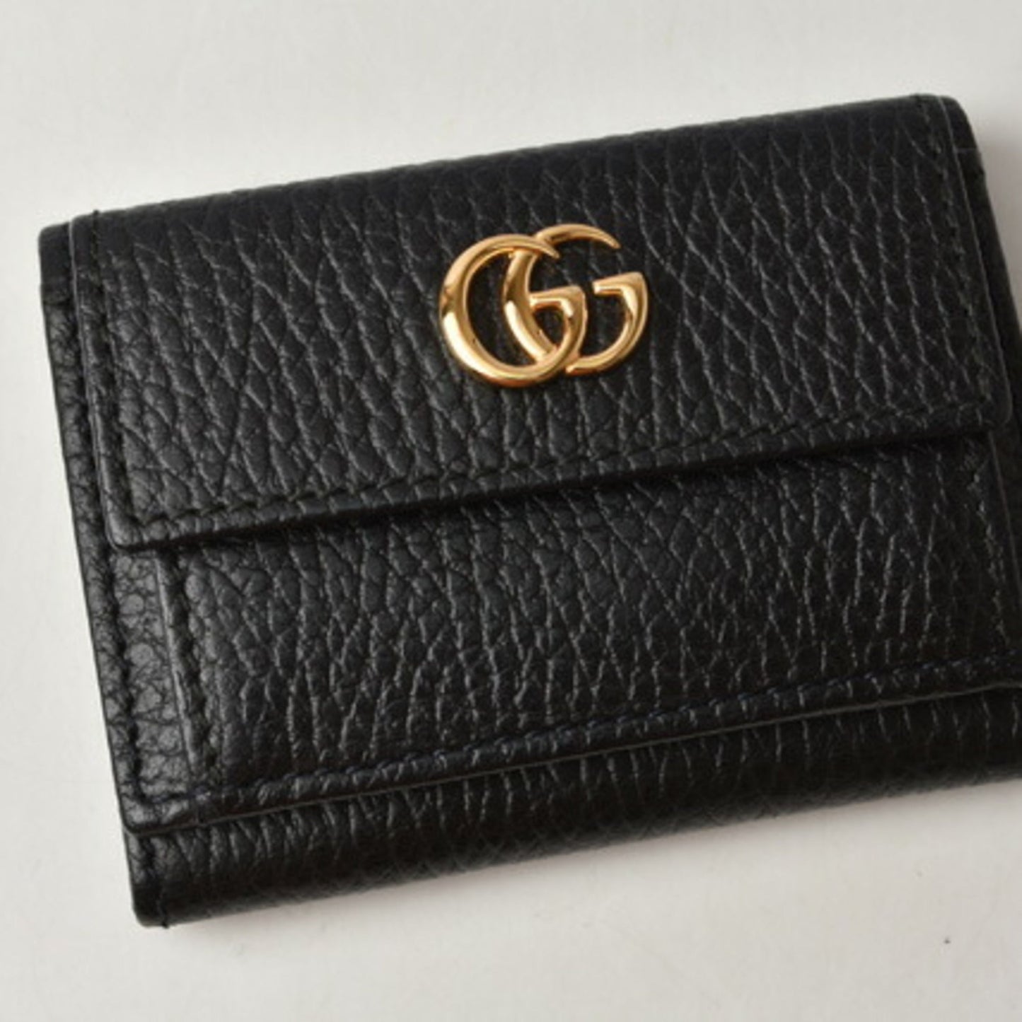 Gucci Mini Wallet/Tri-fold GUCCI Folding Wallet 523277 PETITE MARMONT/Petite Marmont Black