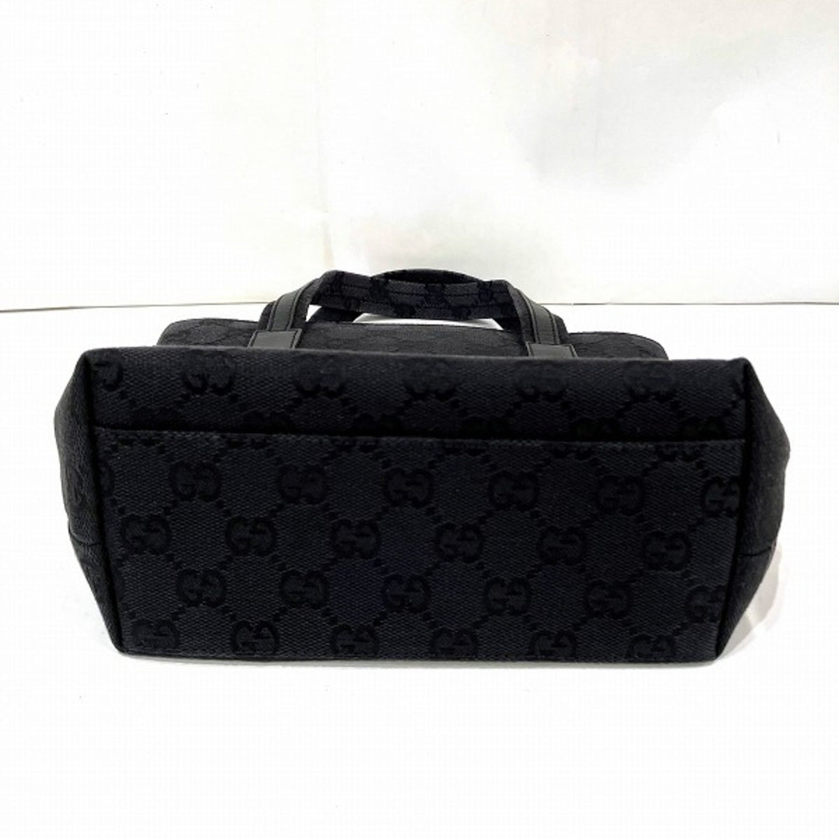 Gucci Black Gg Canvas Handbag