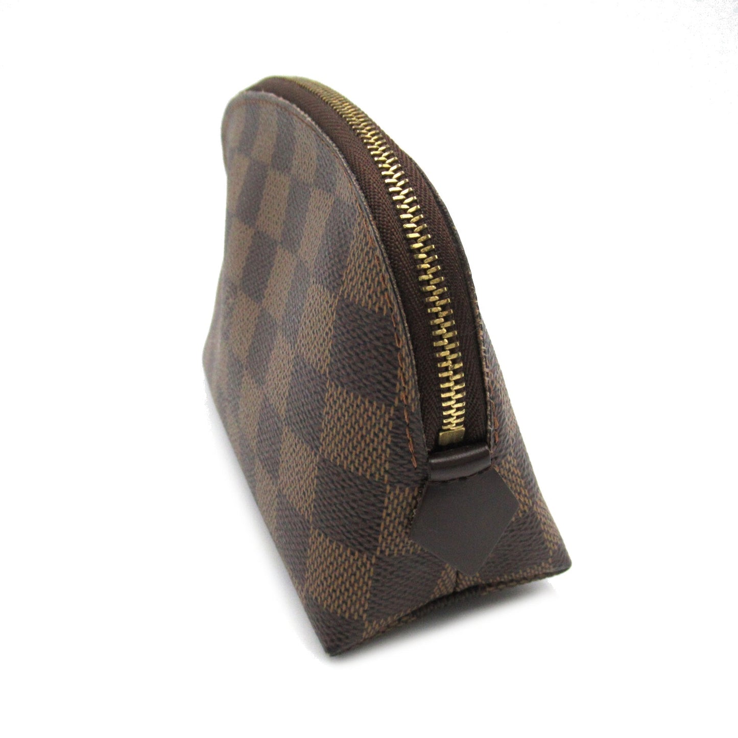 LOUIS VUITTON Pochette Cosmetic PM Brown Ebene Damier PVC coated canvas N47516