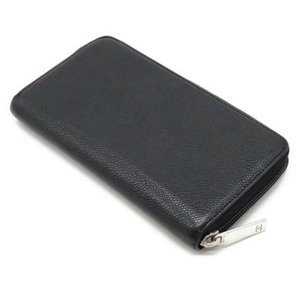 Chanel Caviar Skin Coco Mark Round Long Wallet Leather Black A50071