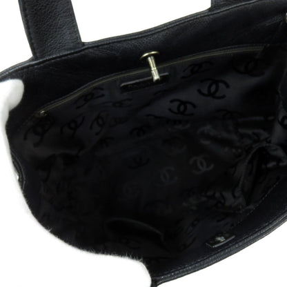 CHANEL Caviar Skin Turnlock Tote Bag