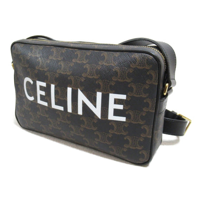 Celine Shoulder Bag Brown Dark brown PVC coated canvas