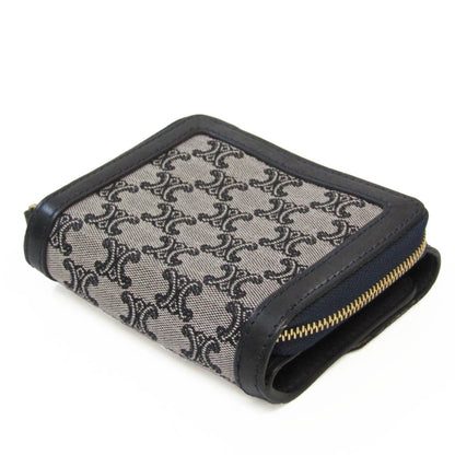 Celine Macadam Pattern Women's Leather,Canvas Wallet [tri-fold] Navy