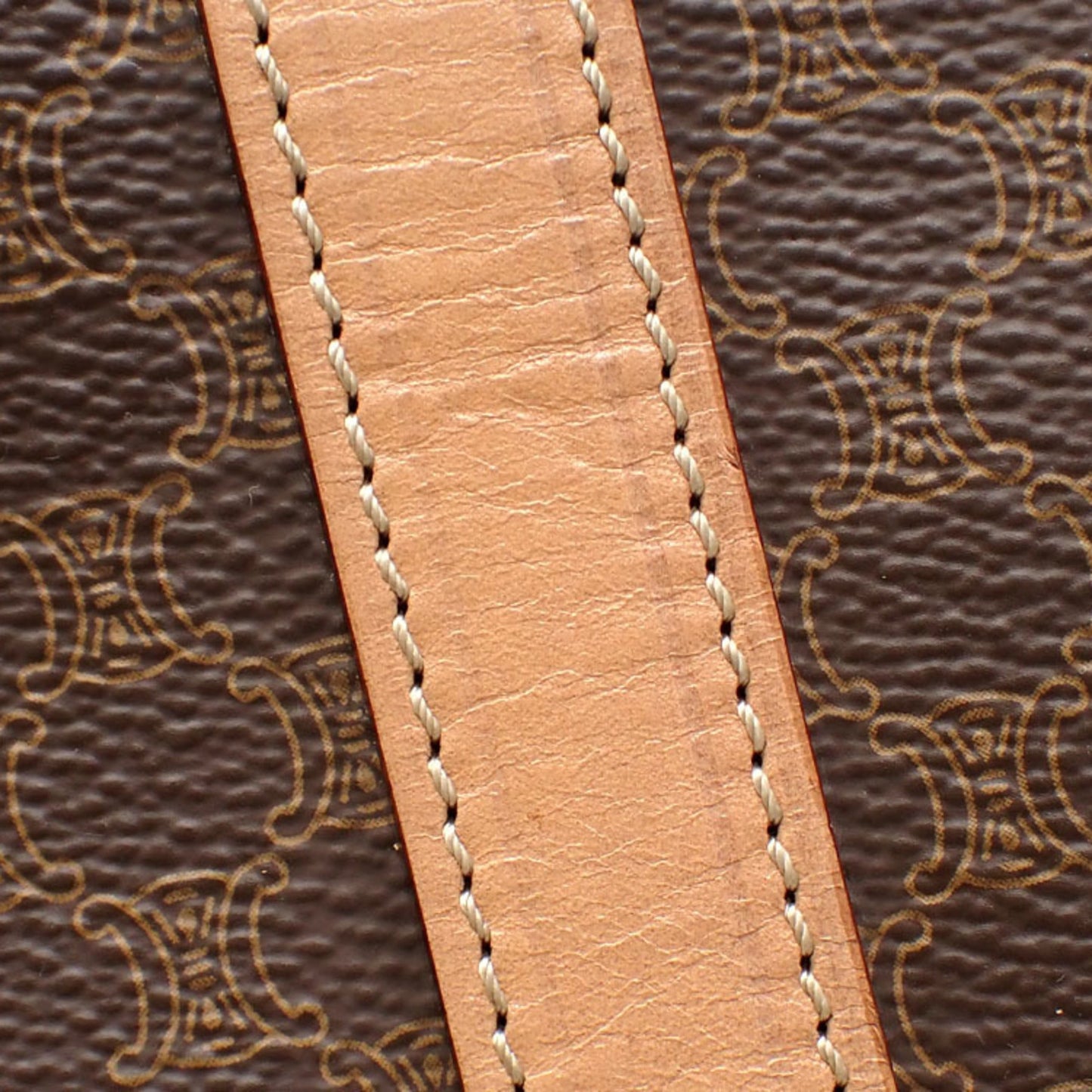 Celine Boston Bag Women's Brown PVC Leather Hand Macadam