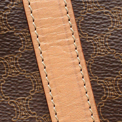 Celine Boston Bag Women's Brown PVC Leather Hand Macadam