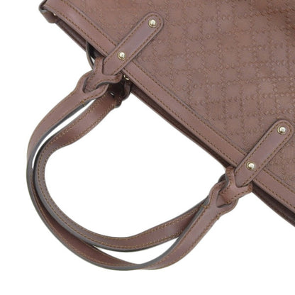 GUCCI Diamante Leather Handbag 269878 Brown Women's