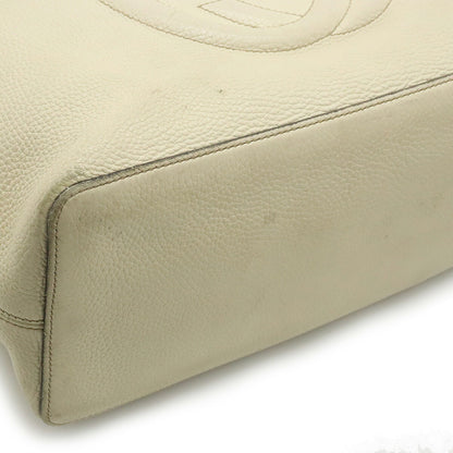 GUCCI Soho Interlocking G Tassel Shoulder Bag Handbag Leather Ivory 408825