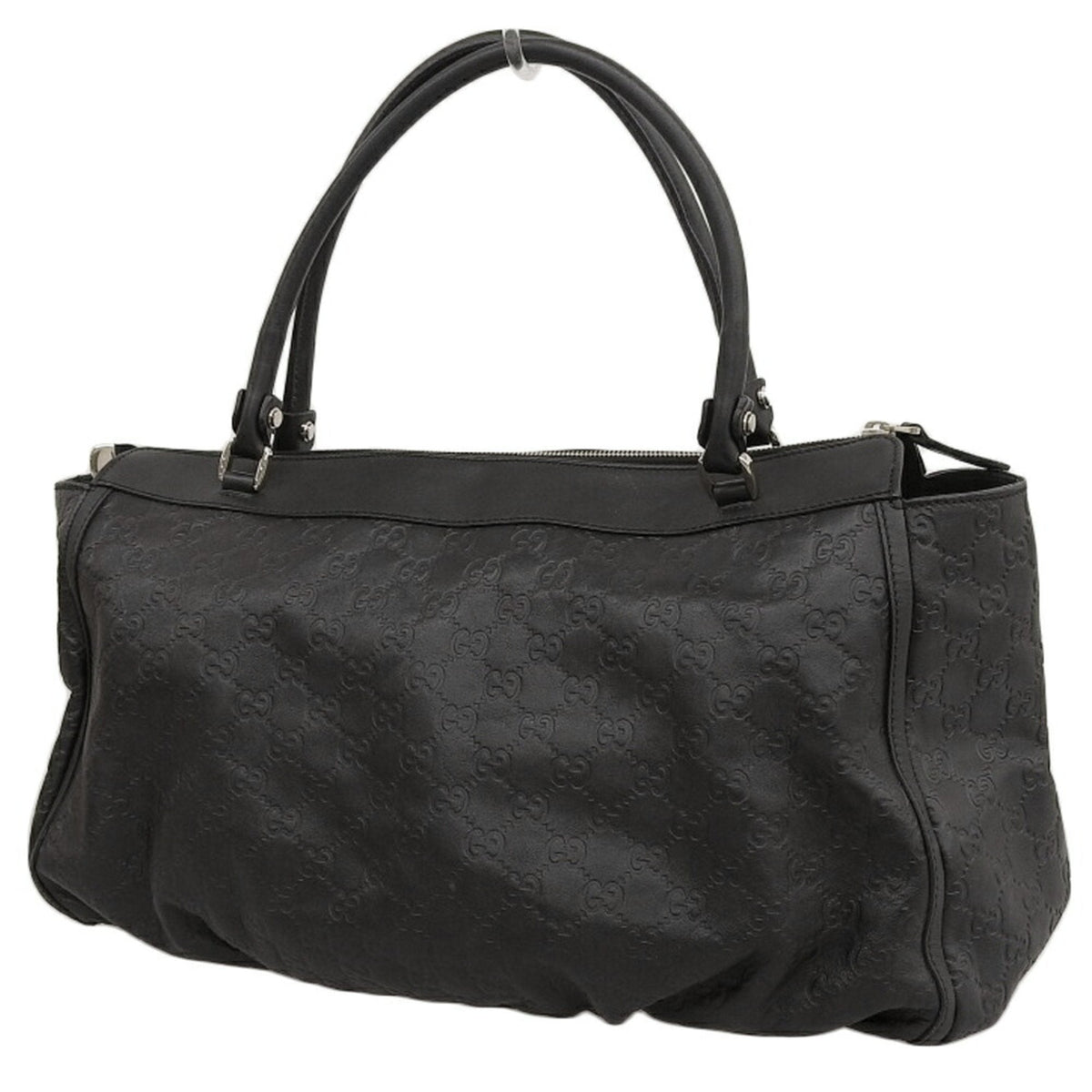 Gucci Black Leather Boston Bag Handbag