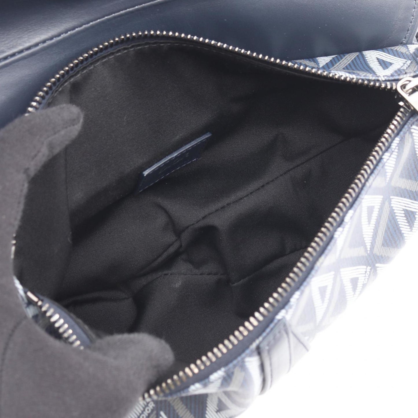 Christian Dior Multi-Color Navy Coated Canvas Fanny Pack Handbag Saddle Bag ()