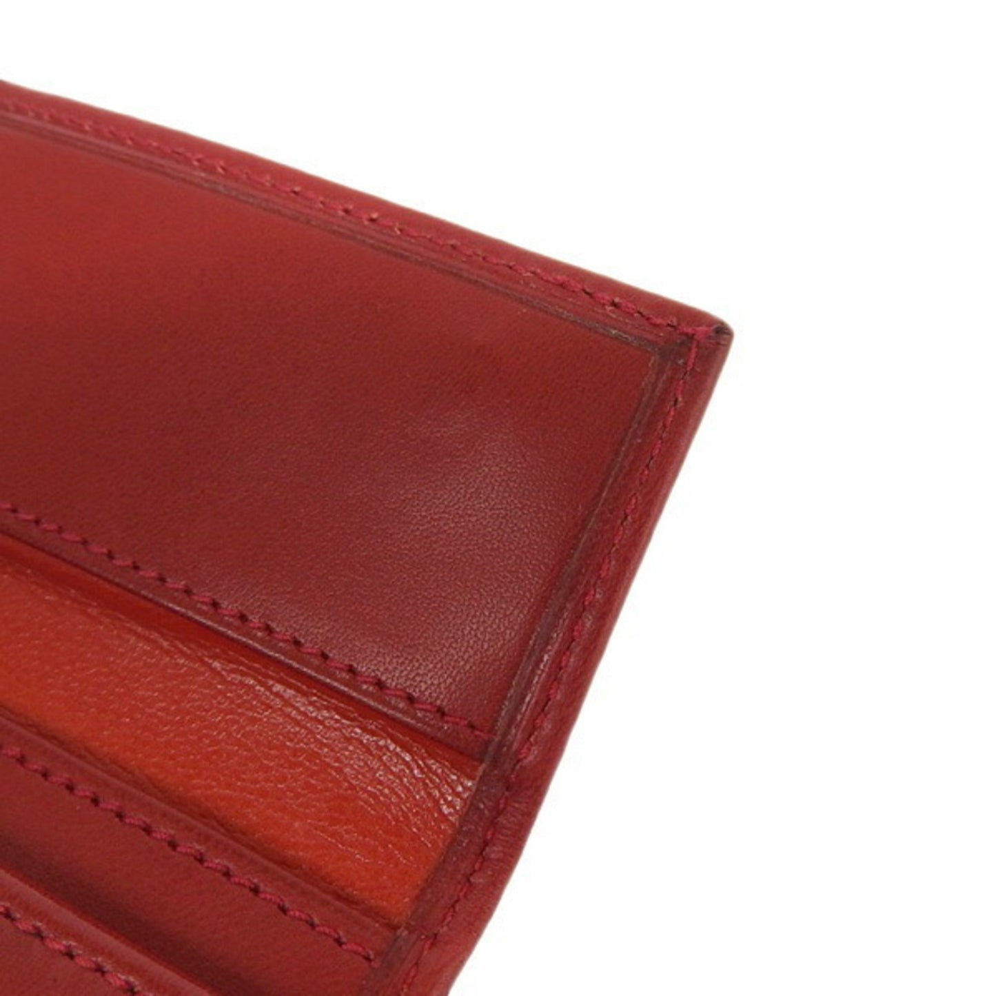 Celine Leather W Circle 6 Row Key Case Red Women's