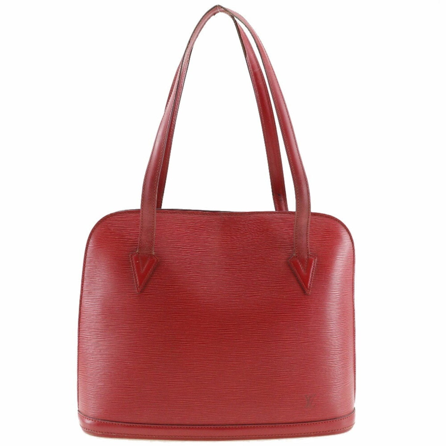 LOUIS VUITTON Lussac Tote Bag Epi Leather Red VI0975 Women's