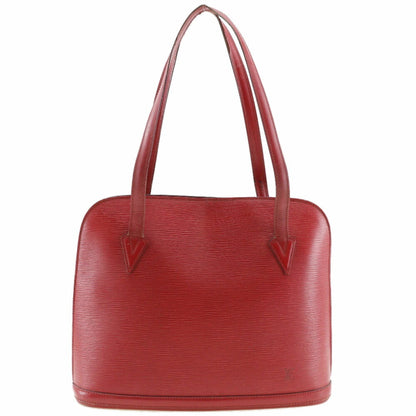 LOUIS VUITTON Lussac Tote Bag Epi Leather Red VI0975 Women's