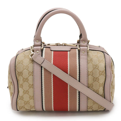 Gucci Gg Canvas Beige Light Purple Multi-Color Gg Canvas Leather Handbag Shoulder Bag