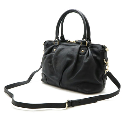 Gucci Sukey Black Leather Handbag Shoulder Bag Tote Bag