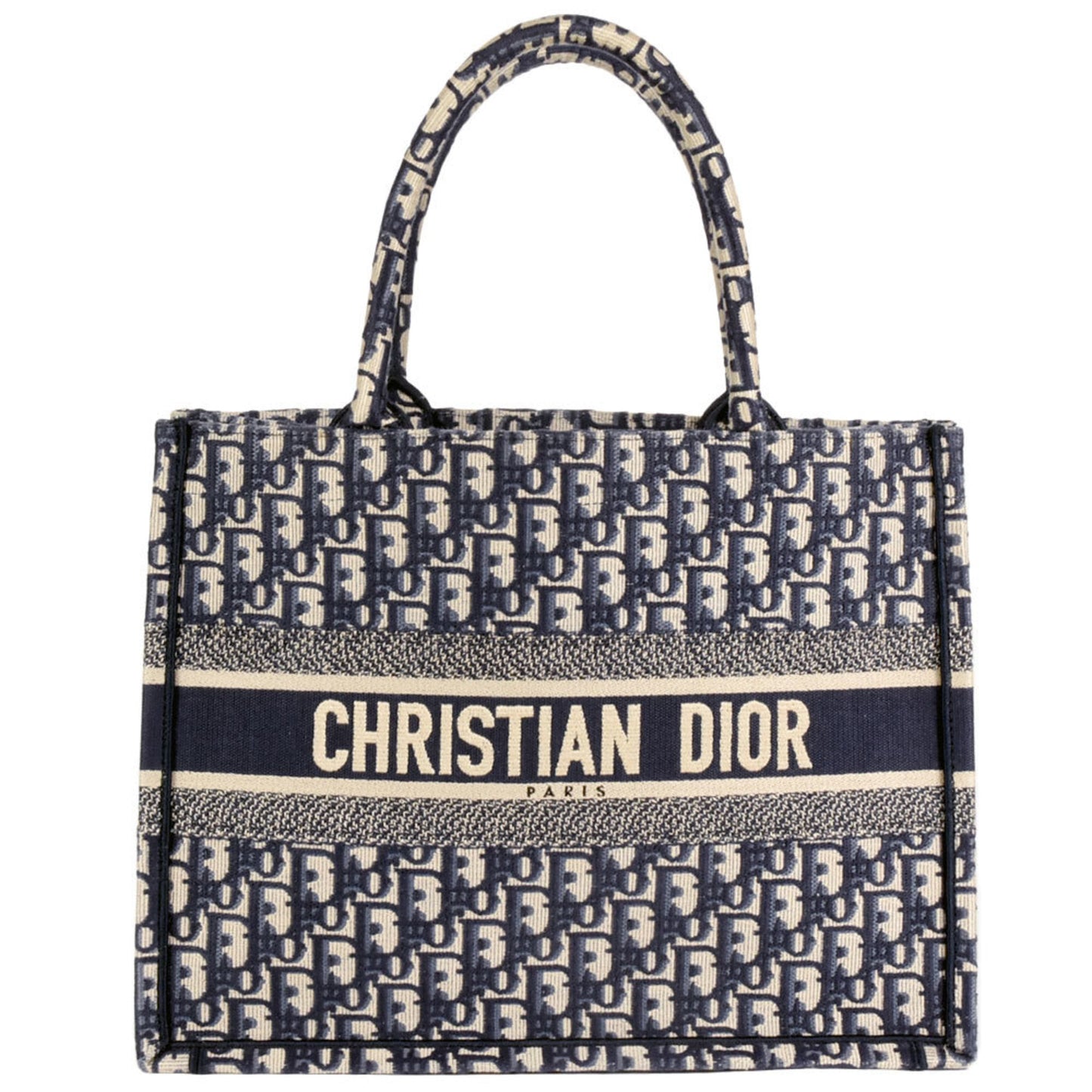 Christian Dior Navy Canvas Handbag Tote Bag ()