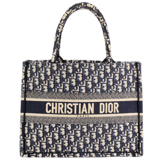 Christian Dior Navy Canvas Handbag Tote Bag ()