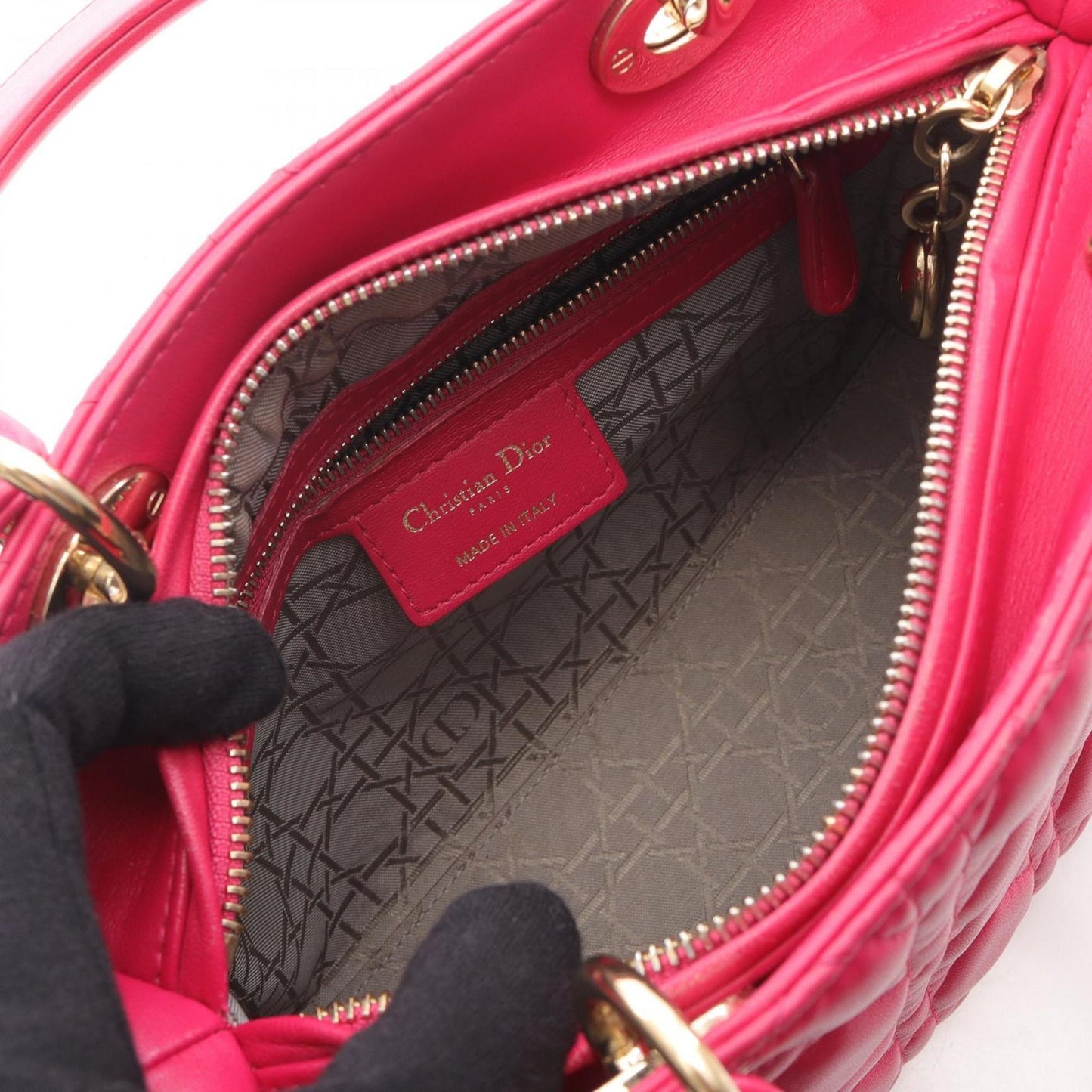 Christian Dior Pink Leather Handbag ()