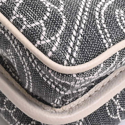 CHANEL Canvas Camellia Coco Mark Chain Shoulder Bag Gray Ladies