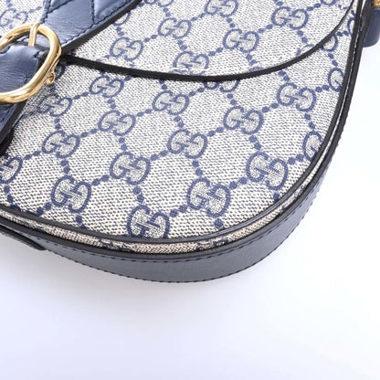 GUCCI GG Supreme Leather Shoulder Bag 432150 Navy Ladies