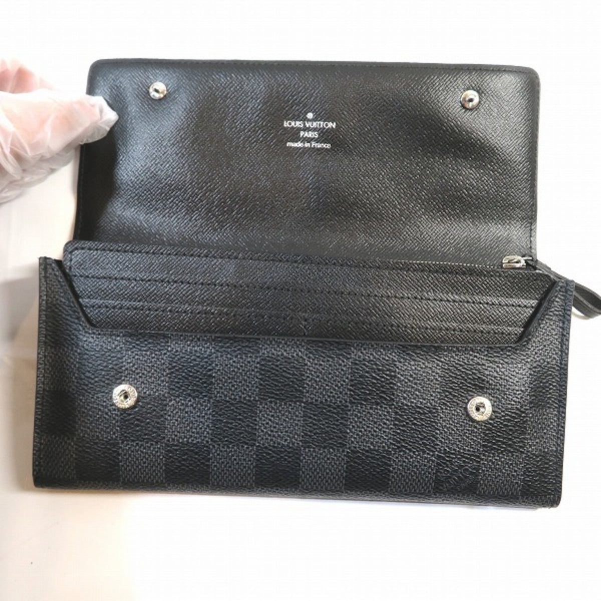 LOUIS VUITTON Damier Portefeuille Long Modular N63084 Graphite Wallet Men's