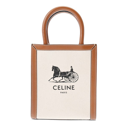 Celine Small Vertical Cover Brown 192082 Women's Canvas Leather Bag