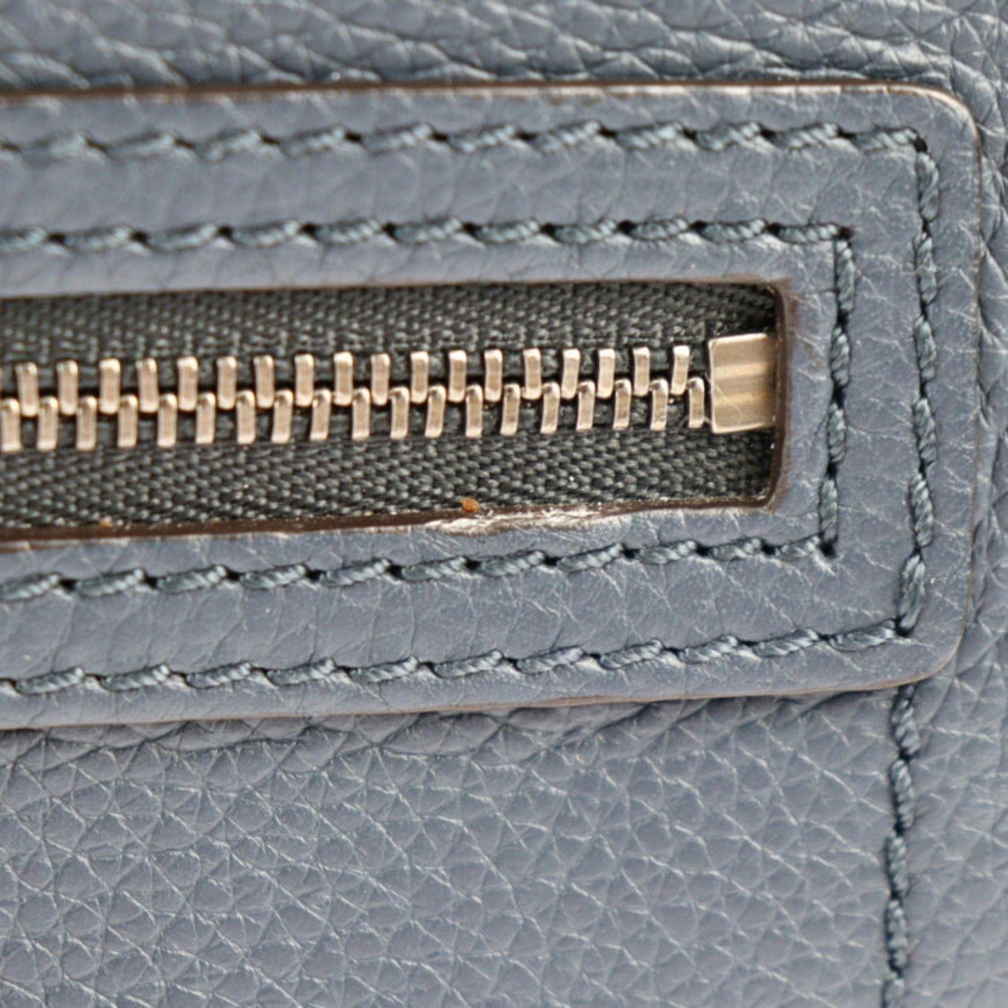 Celine Luggage Nano Shopper Handbag 168243 Leather Navy Silver Hardware 2WAY Shoulder Bag
