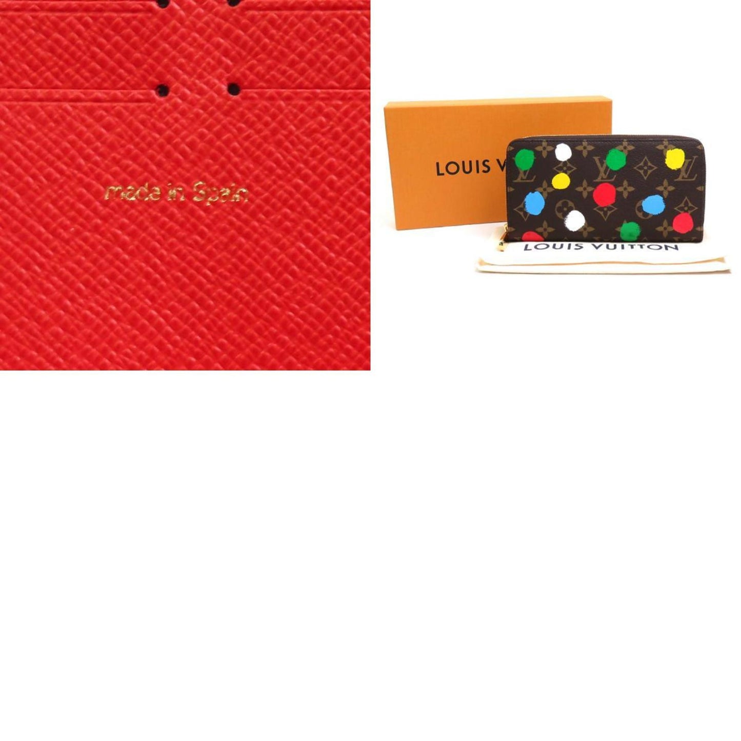 LOUIS VUITTON Round Zipper Long Wallet Monogram Painted Dot LV x YK Zippy Canvas Brown Multicolor Unisex M81864 99541f