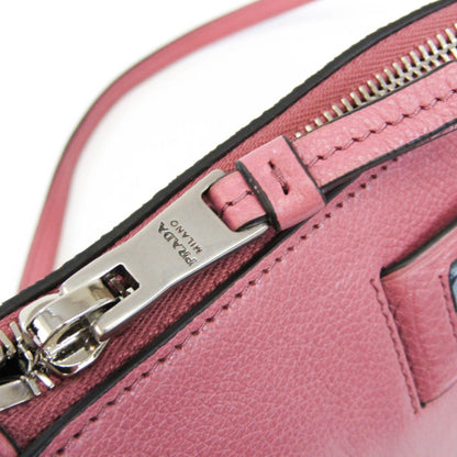 Prada Etiquette Women's Leather Shoulder Bag Pink